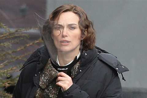 Keira Knightley Carries a Face Shield as She Arrives at ‘Boston Strangler’ Set