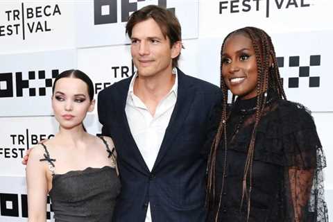 Ashton Kutcher joins co-stars Dove Cameron & Issa Rae at the ‘Vengeance’ premiere at the 2022..