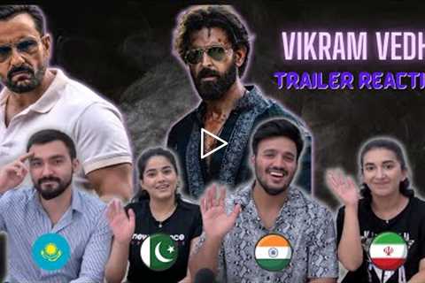 Vikram Vedha Trailer Reaction | Hrithik Roshan | Saif Ali Khan | Pushkar | Gayatri |Foreigners React
