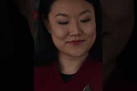 The crew is assembled and ready for takeoff. | Star Trek: Strange New Worlds